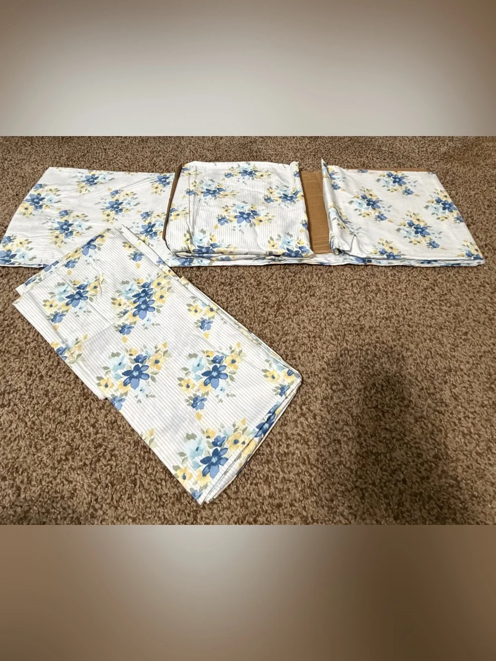 Deborah Connolly Full Floral Sheet Set - Blue & Yellow